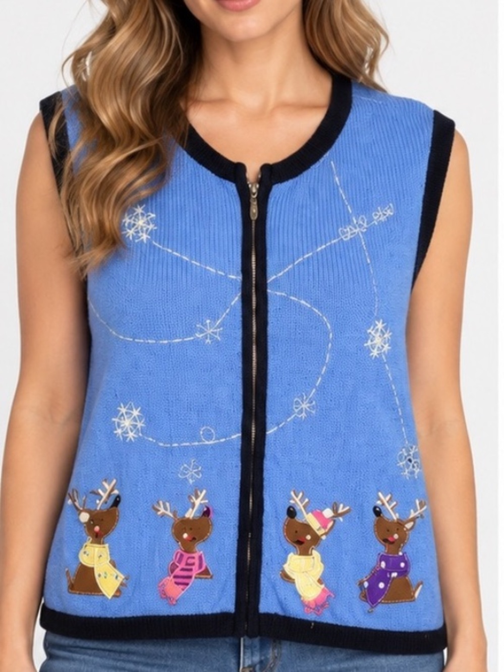 Vintage Bechamel Woman Christmas Sweater Vest